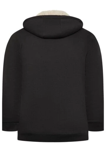 BadRhino Big & Tall Black Borg Zip Through Hoodie