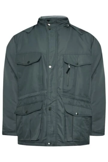 BadRhino Big & Tall Blue Fleece Lined Hooded Coat