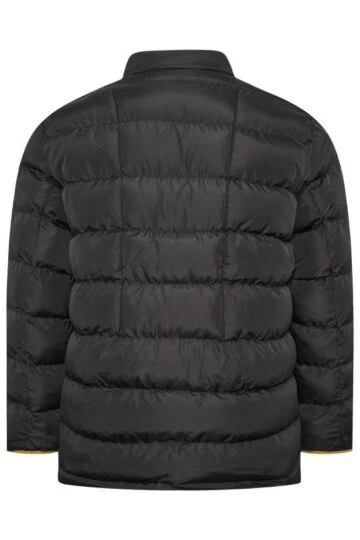 D555 Big & Tall Black Embroidered Badge Puffer Jacket