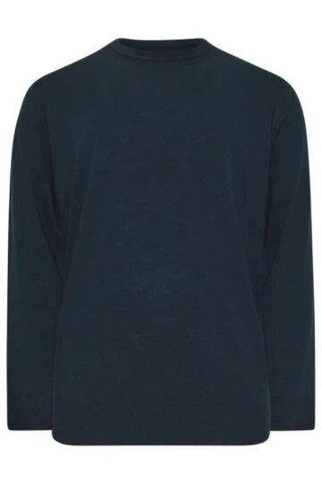 BadRhino Big & Tall Navy Blue Crew Neck Jumper