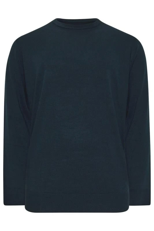 BadRhino Big & Tall Navy Blue Crew Neck Jumper 1 BadRhino Big & Tall Navy Blue Crew Neck Jumper
