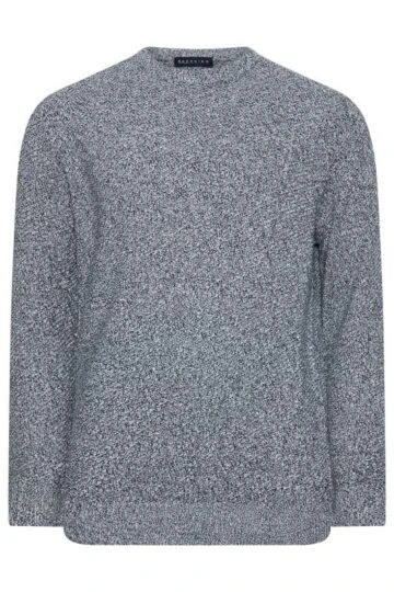 BadRhino Big & Tall Blue Crew Neck Knitted Jumper