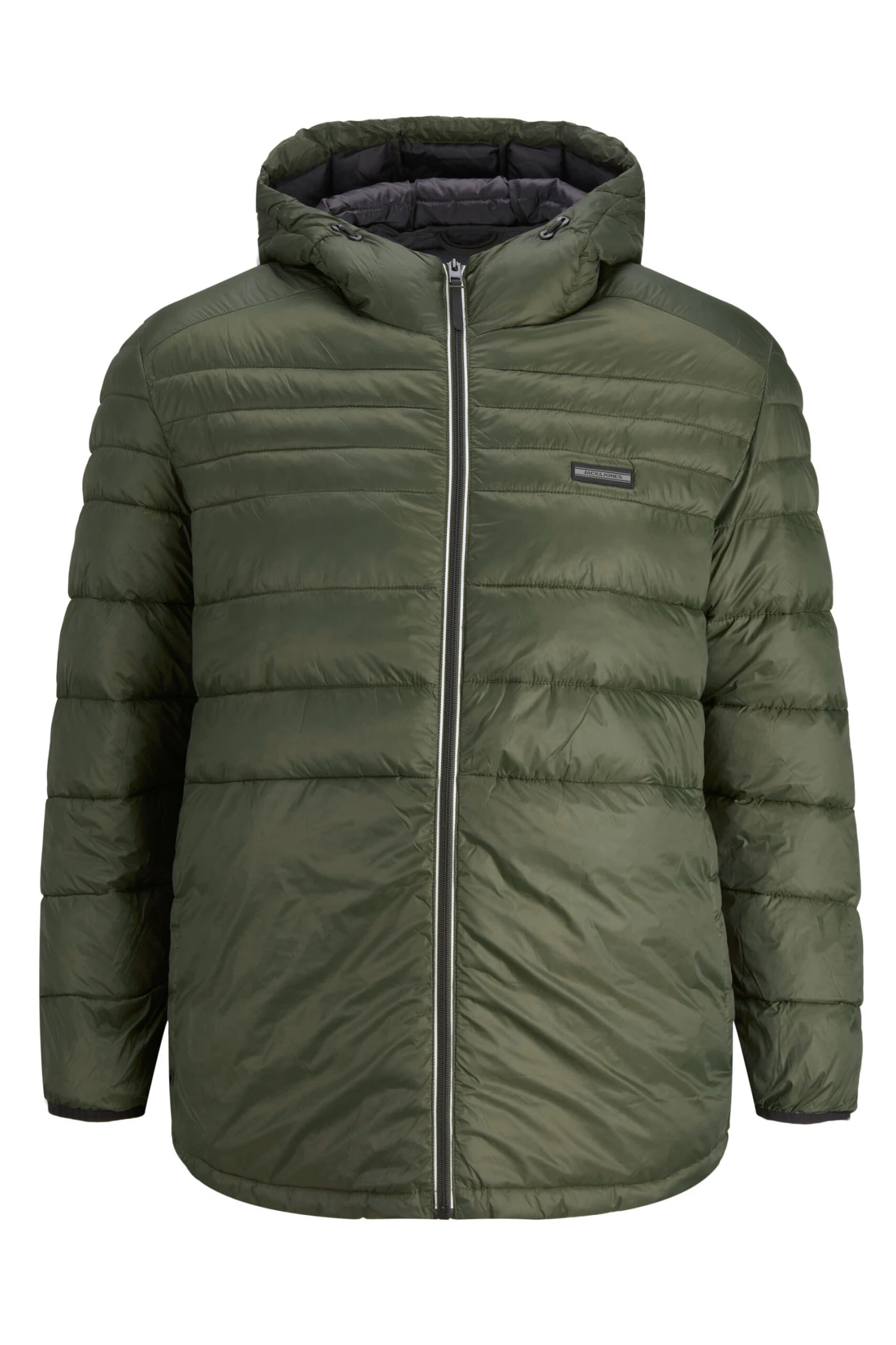JACK & JONES Big & Tall Khaki Green Hooded Puffer Coat 2 JACK & JONES Big & Tall Khaki Green Hooded Puffer Coat - Image 2