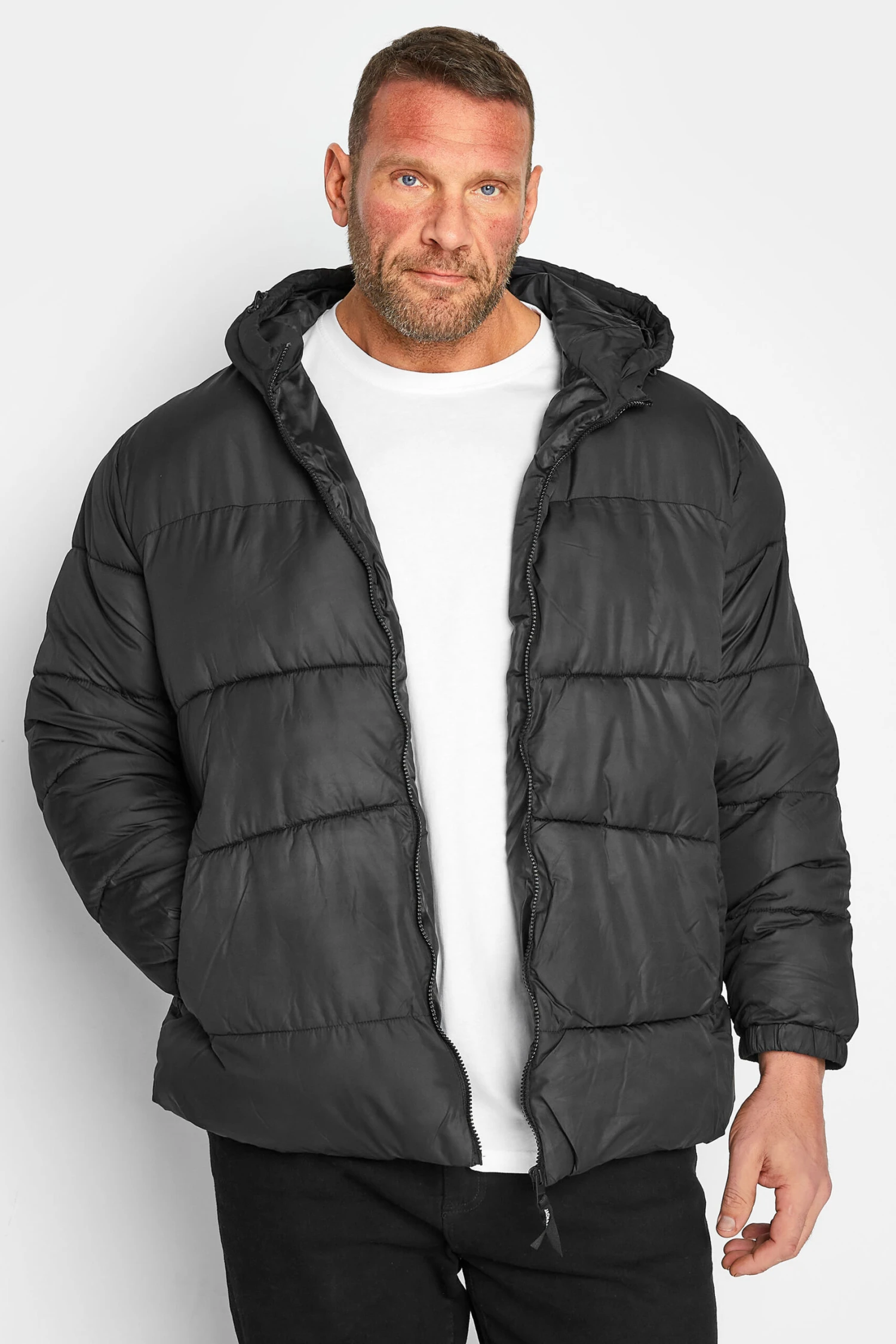 JACK & JONES Big & Tall Black Hooded Puffer Coat 1 JACK & JONES Big & Tall Black Hooded Puffer Coat