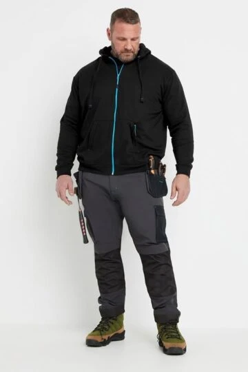 BadRhino Big & Tall Black Workwear Zip Through Hoodie
