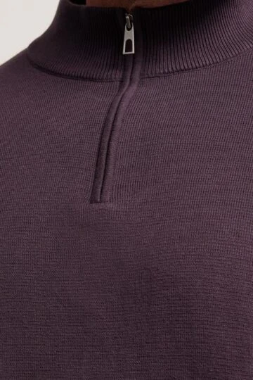 BadRhino Big & Tall Plum Purple Milano Quarter Zip Jumper