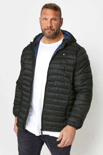 BLEND Big & Tall Black Hooded Jacket