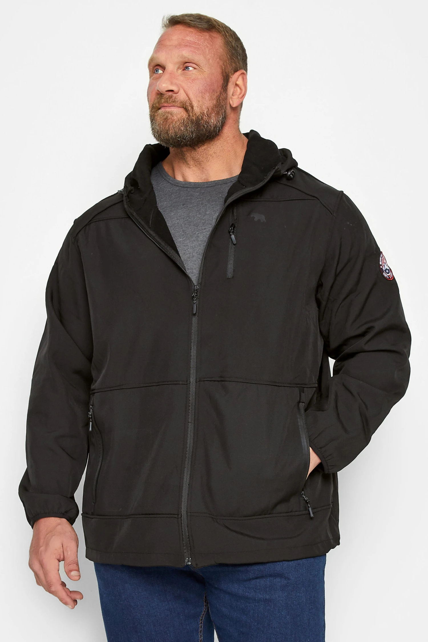 D555 Big & Tall Black Soft Shell Jacket 2 D555 Big & Tall Black Soft Shell Jacket - Image 2