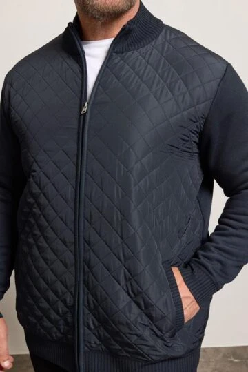 BadRhino Big & Tall Navy Blue Diamond Quilted Jacket