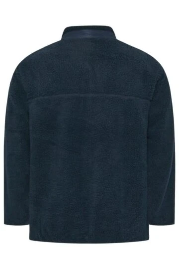 D555 Big & Tall Navy Zip Through Sherpa Fleece Jacket