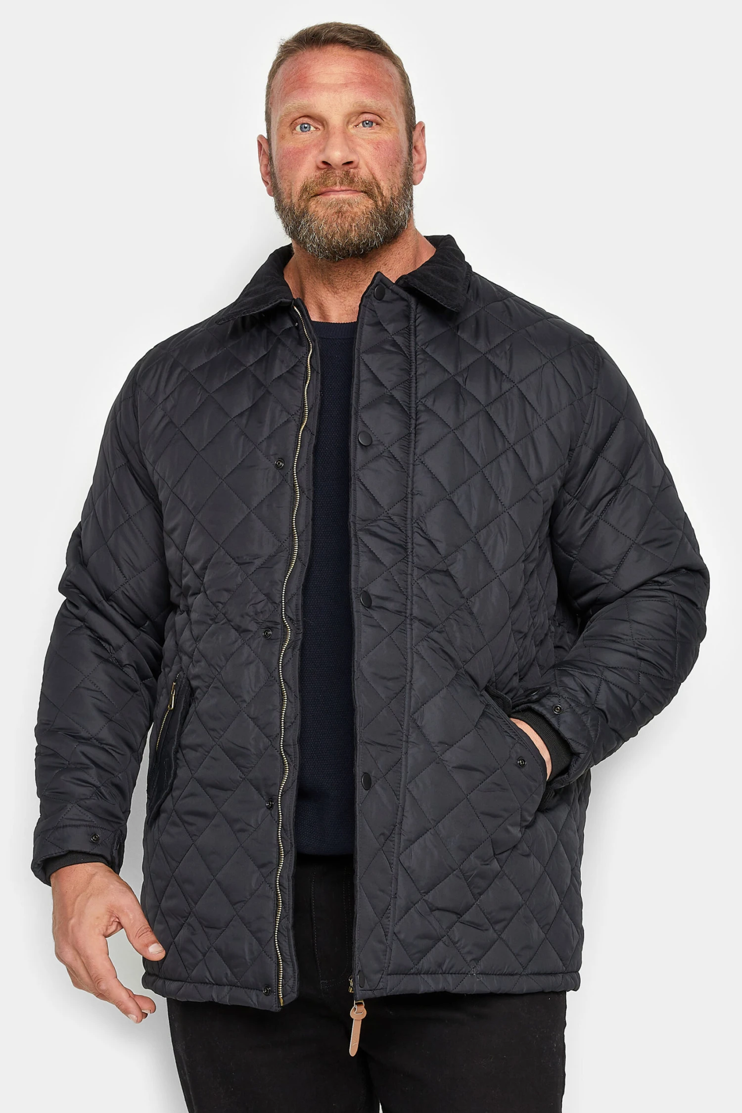 D555 Big & Tall Black Quilted Puffer Coat 1 D555 Big & Tall Black Quilted Puffer Coat