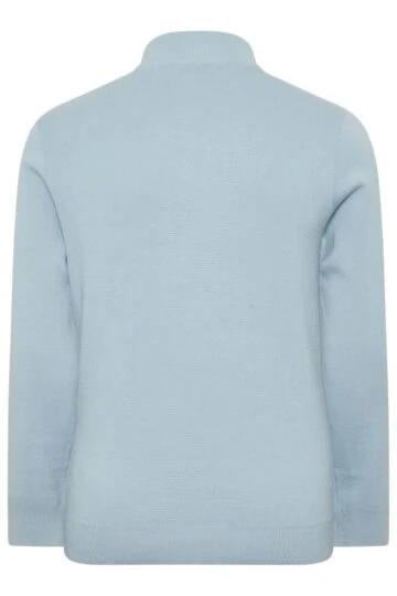 BadRhino Big & Tall Light Blue Milano Quarter Zip Jumper