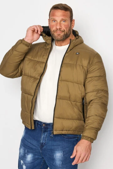 BLEND Big & Tall Brown Padded Puffer Coat