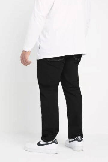 BadRhino Big & Tall Black Contrast Stitch Straight Leg Jeans