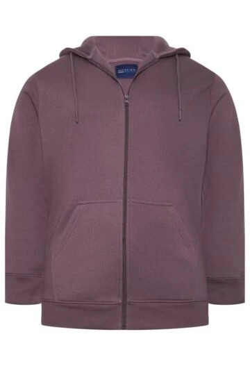 BadRhino Big & Tall Plum Purple Premium Zip Through Hoodie
