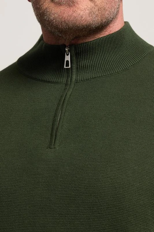 BadRhino Big & Tall Dark Green Milano Quarter Zip Jumper