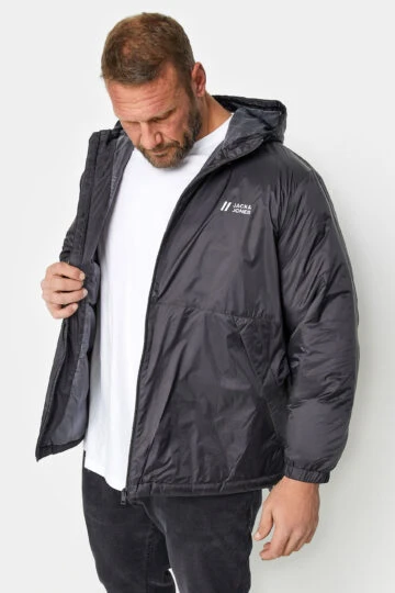 Jack & Jones Black Lightweight Hooded Jacket