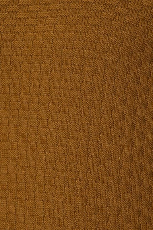 BadRhino Big & Tall Brown Textured Crew Neck Knitted Jumper 5 BadRhino Big & Tall Brown Textured Crew Neck Knitted Jumper - Image 5