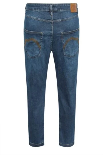 BadRhino Big & Tall Blue Mid Rinse Stretch Jeans
