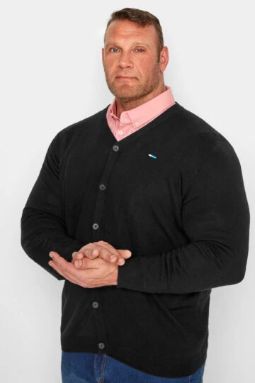 BadRhino Big & Tall Black Knitted Cardigan