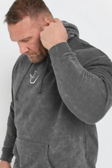 IronRhino Big & Tall Grey 'Training Dept' Acid Wash Hoodie