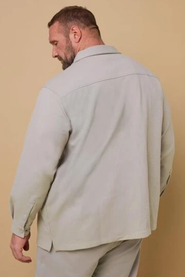 BadRhino Big & Tall Natural Brown Textured Jersey Shacket