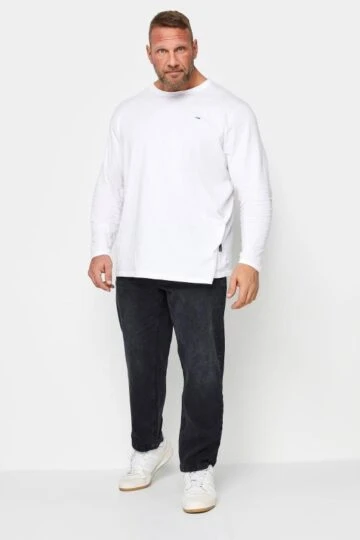 BadRhino Big & Tall Black Washed Straight Leg Stretch Jeans