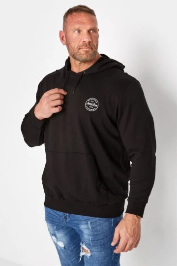 JACK & JONES Big & Tall Black Shark Hoodie