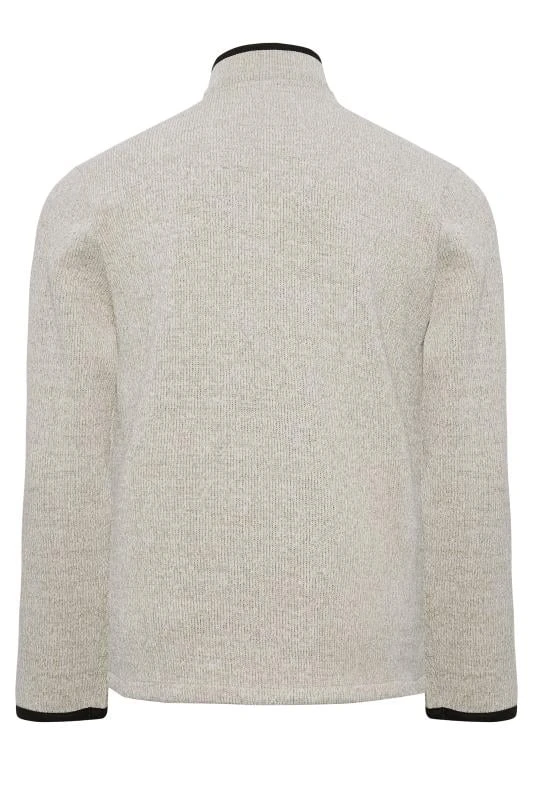 BadRhino Big & Tall Natural Brown Quarter Zip Jumper 2 BadRhino Big & Tall Natural Brown Quarter Zip Jumper - Image 2