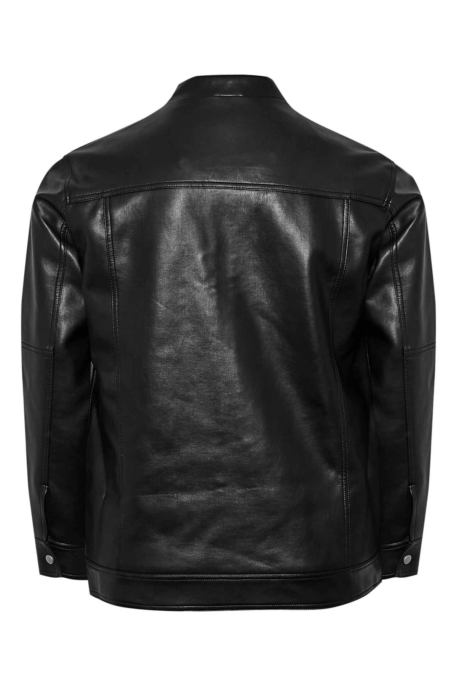 BadRhino Big & Tall Black Faux Leather Jacket 3 BadRhino Big & Tall Black Faux Leather Jacket - Image 3