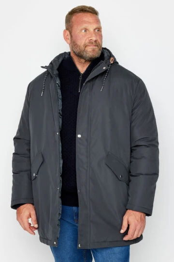 BadRhino Big & Tall Navy Blue Long Hooded Parka