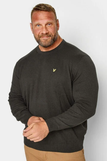 LYLE & SCOTT Big & Tall Grey Knitted Jumper
