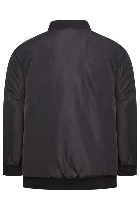 BadRhino Big & Tall Black Zip Bomber Jacket 3 BadRhino Big & Tall Black Zip Bomber Jacket - Image 3