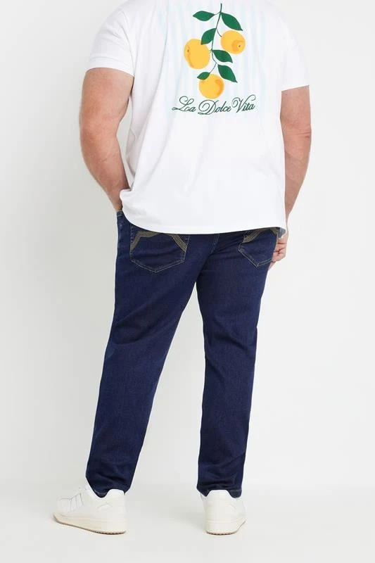 BadRhino Big & Tall Indigo Blue Ultra Stetch Jeans 2 BadRhino Big & Tall Indigo Blue Ultra Stetch Jeans - Image 2