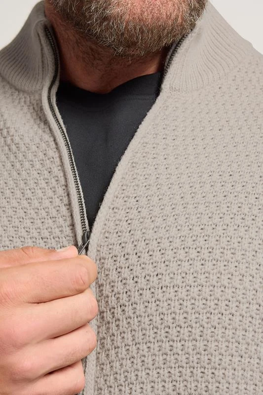 BadRhino Big & Tall Natural Brown Wool Zip Through Jumper 1 BadRhino Big & Tall Natural Brown Wool Zip Through Jumper