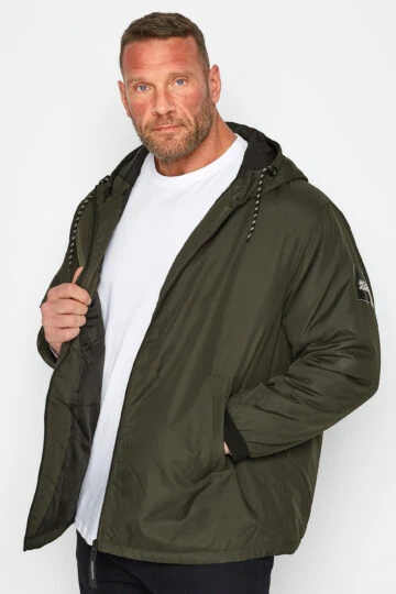 JACK & JONES Big & Tall Khaki Green Windbreaker Jacket