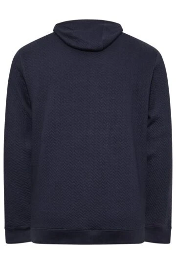 BadRhino Big & Tall Navy Blue Chevron Quilted Hoodie