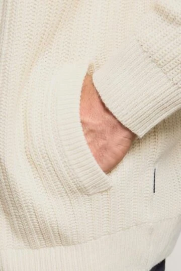 BadRhino Big & Tall Natural Brown Knitted Shawl Cardigan