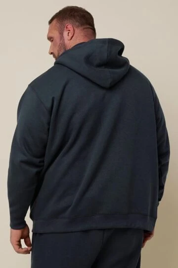 IronRhino Big & Tall Navy Blue 'Rest Day' Zip Through Hoodie