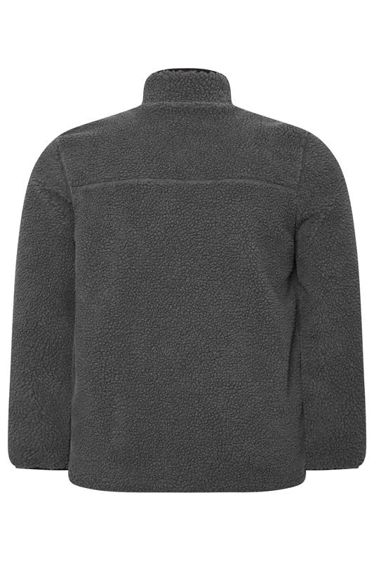 BadRhino Big & Tall Grey Sherpa Quarter Zip Fleece 3 BadRhino Big & Tall Grey Sherpa Quarter Zip Fleece - Image 3