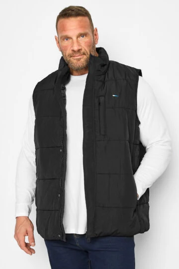 BadRhino Big & Tall Black Logo Padded Gilet
