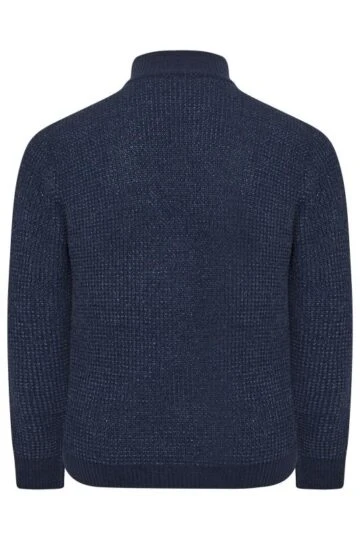 BadRhino Big & Tall Navy Blue Chenille Quarter Zip Jumper