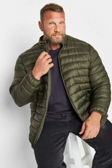 BadRhino Big & Tall Khaki Green Water Resistant Puffer Jacket