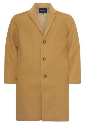 BadRhino Big & Tall Camel Brown Formal Overcoat