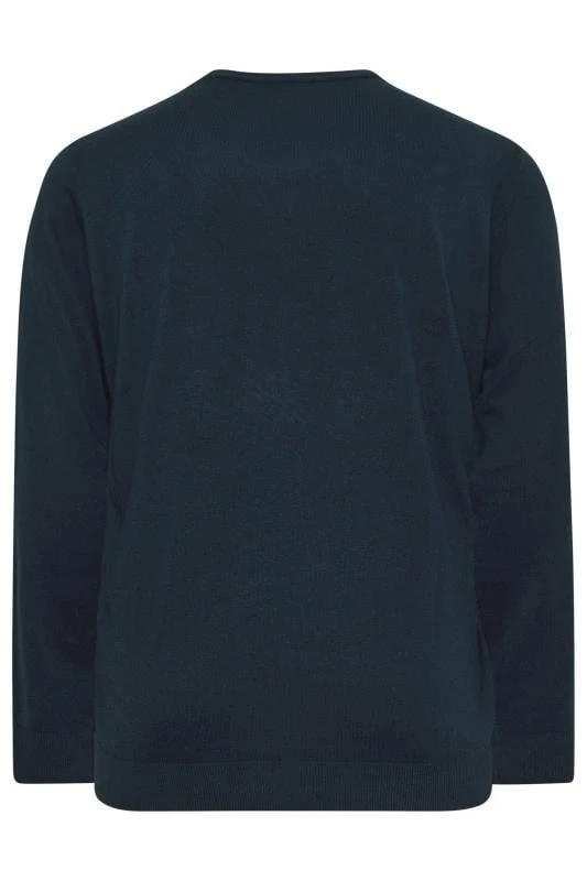 BadRhino Big & Tall Navy Blue Crew Neck Jumper 2 BadRhino Big & Tall Navy Blue Crew Neck Jumper - Image 2