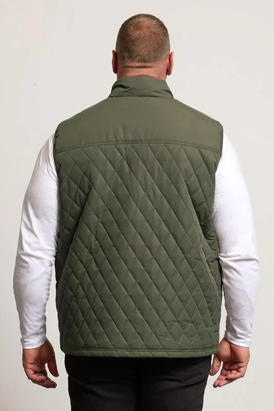 BadRhino Big & Tall Khaki Green Diamond Quilted Gilet 1 BadRhino Big & Tall Khaki Green Diamond Quilted Gilet