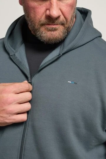 BadRhino Big & Tall Storm Blue Zip Through Hoodie