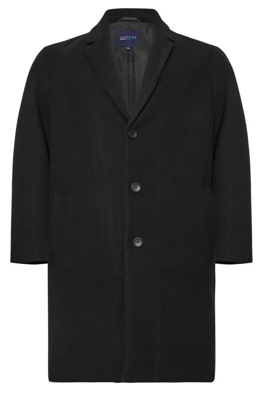 BadRhino Big & Tall Black Formal Overcoat 2 BadRhino Big & Tall Black Formal Overcoat - Image 2