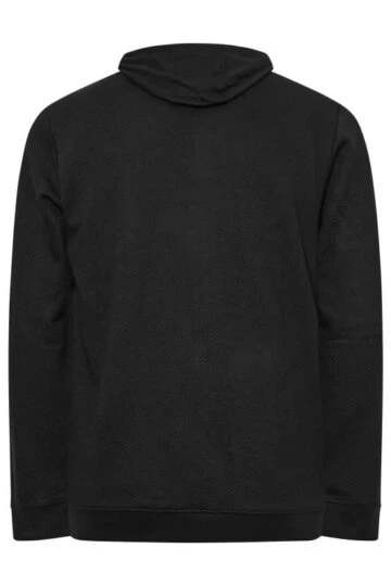 BadRhino Big & Tall Black Zip Through Diamond Quilted Hoodie