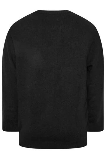 JACK & JONES Big & Tall Black Crew Neck Jumper